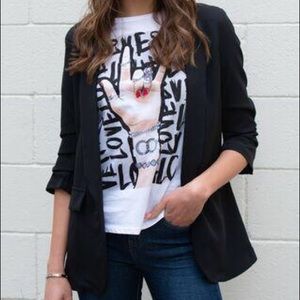 3/4 Sleeve Black Blazer